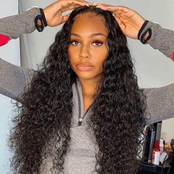 30 Inch Pre-Plucked Water Wave 13x6 Lace Front Human Hair HD Lace Wig