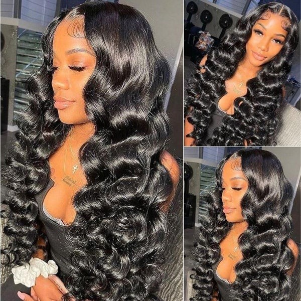 13x4 Glueless HD Lace Front Loose Deep Wave Human Hair Wigs