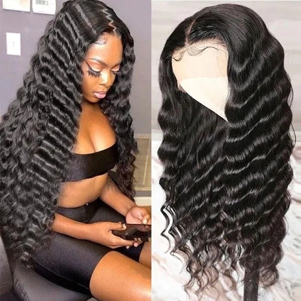 30 Inch 13x4 HD Lace Frontal Loose Deep Wave Human Hair Wig for Women