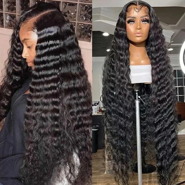 30 Inch Loose Deep Wave Wig 13x4 Lace Frontal Wigs Pre Plucked HD Transparent Lace Front Human Hair Wigs