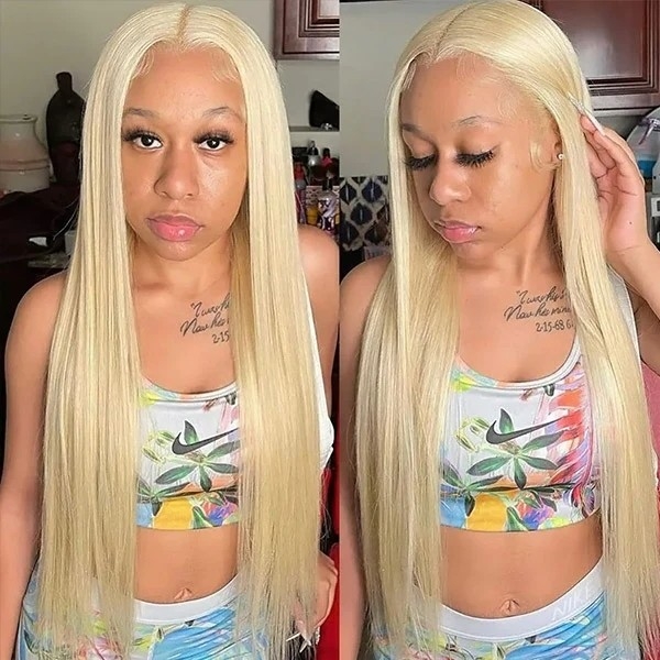 613 Blonde Straight Lace Wig: Glueless 13x4 Front Wig for Barbie Dolls