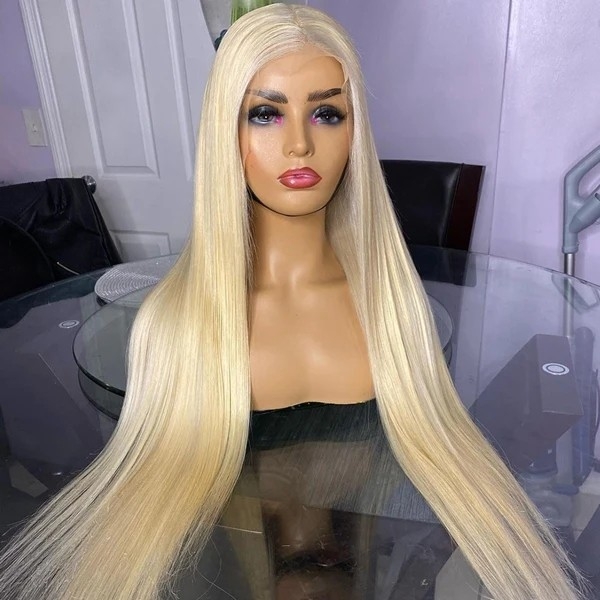 Glueless 30 Inch 613 Blonde Long Wigs 13x4 HD Transparent Lace Front Wigs Straight Lace Frontal Human Hair Wigs