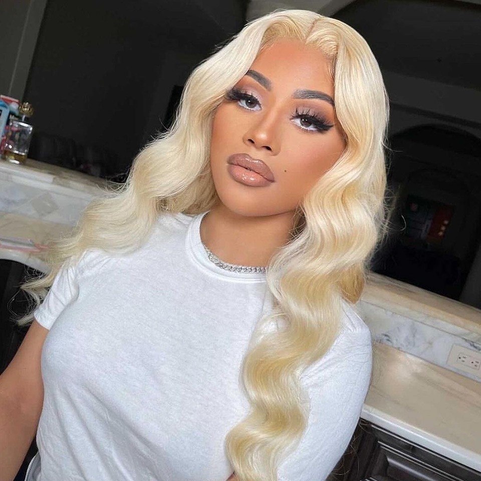 Color 613 Body Wave 4×4 Closure Wigs Human Hair Blonde Lace Wigs