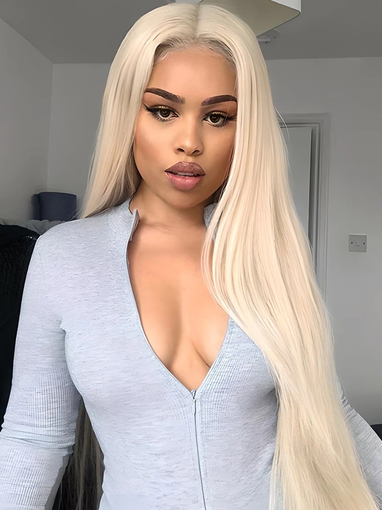 Mismarialee 613 Blonde Straight Hair 4x4 Lace Closure Wig Full Human Hair Wigs