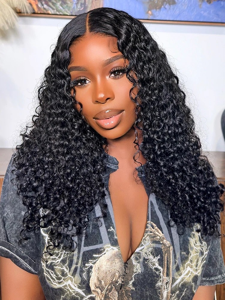 Mismarialee 4x6 HD Lace Glueless Water Wave Wig Wear Go Pre Cut Lace Closure Wig