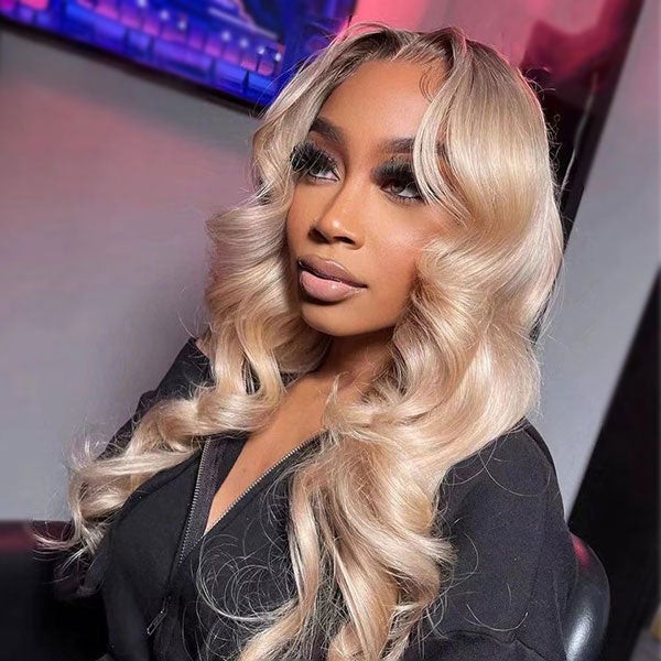 Mismarialee Ash Blonde Color Body Wave Lace Frontal Wigs Online For Sale