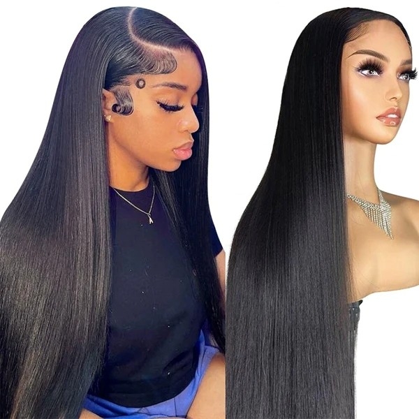 Wear & Go Glueless Straight Lace Front Extension Pre Cut 13x4 HD Lace Extension Dome Cap Human Hair Extensions