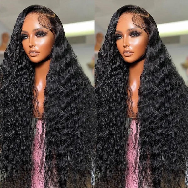 Glueless Water Wave Hair Extensions 30 Inch Wet And Wavy PreStyled Human Hair Extensions 13x4 13x6 HD Lace Front Extension