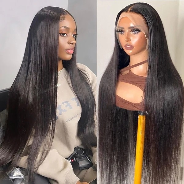 Elevate your style with these 13x6 glueless straight lace front wigs They feature 13x4 HD lace fronts for a natural look