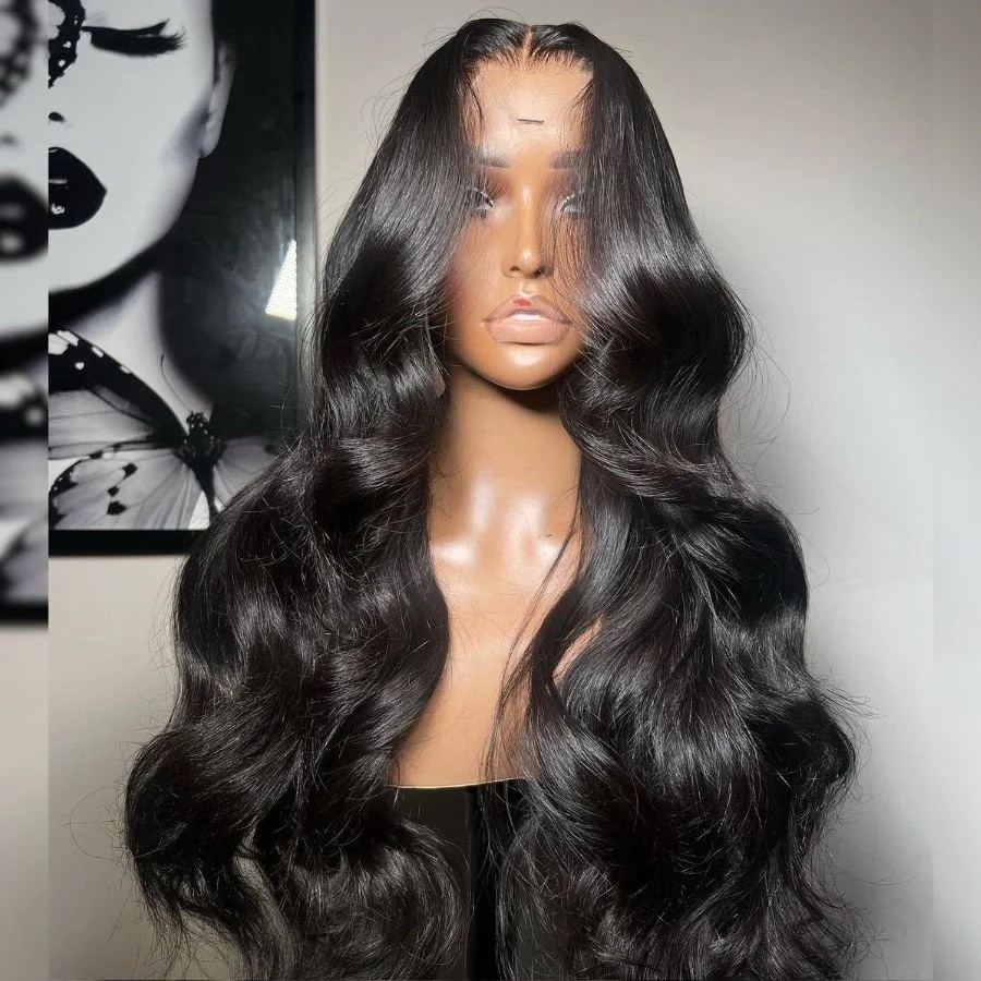 Achieve a natural look with Mismarialee's body wave glueless wig featuring an invisible 5x5 skinlike real HD lace closure