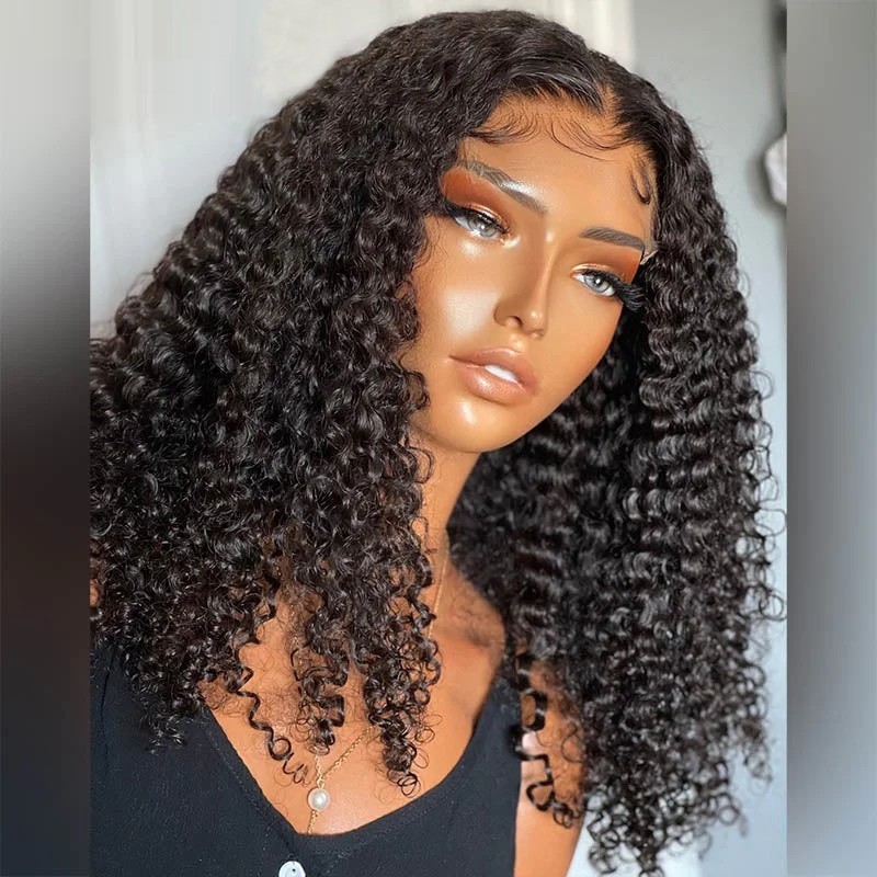 Achieve deep curly elegance with Mismarialee's glueless wig featuring an invisible lace front and a 5x5 skinlike real HD lace closure