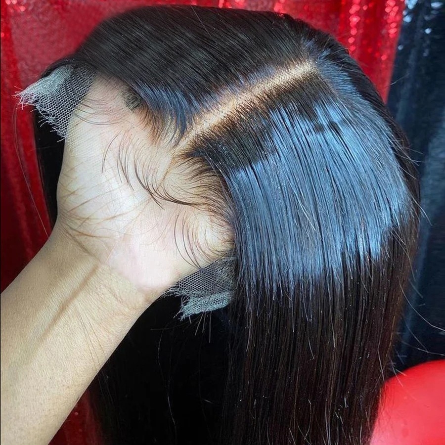 Enjoy the natural beauty of straight hair with Mismarialee's glueless wig, featuring a 4x4 skinlike real HD lace closure