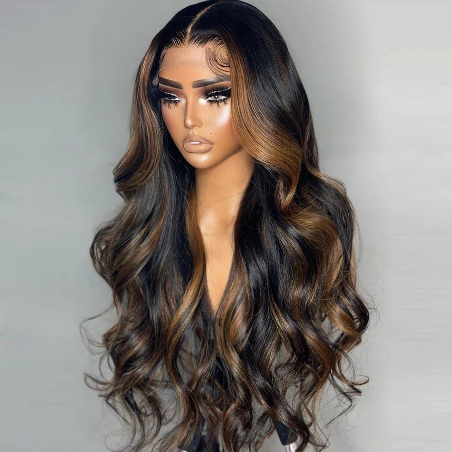 Elevate your style with a highlight body wave wear & go wig, featuring Mismarialee's 5X5 HD lace closure