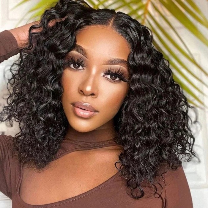 Wear & Go Bob Wig Deep Wave Pre Cut HD Lace Closure Glueless Human Hair Wigs Beginner Friendly