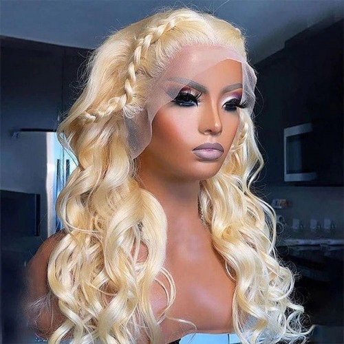 613 Blonde HD Transparent Body Waves 13*4 Lace Front Human Hair Wig