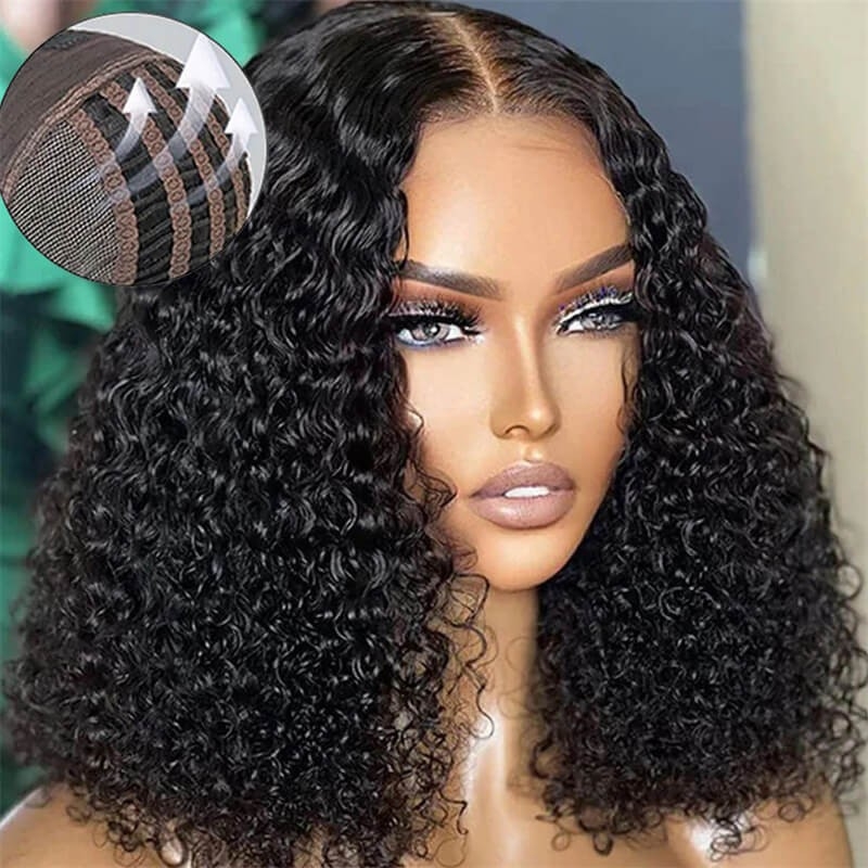 SoosHair Glueless Wear Go Precut Laceair Capbob HD Lace Wig Human Hairshort Straight Wig for Black Womenpre Plucked Bleached Knots Lace Frontal Wigs Baby Hair