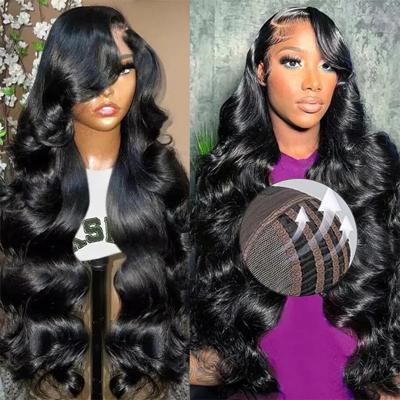 SoosHair Breathable Precut Air Cap: Glueless, Body Wave Human Hair Wigs - 4x4/5x5/13x4 with Bleached Knots, Pre-Plucked for Black Women