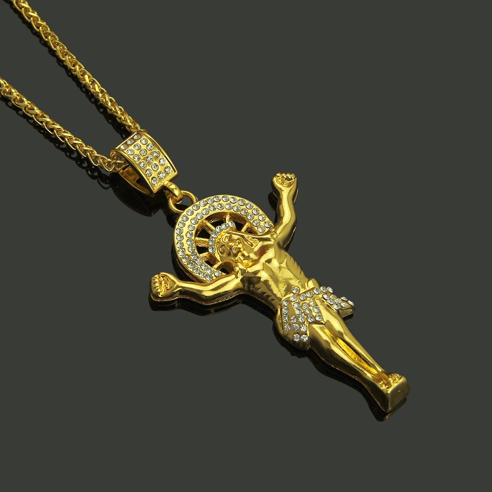 Foreign Trade Jewelry New Inlaid Diamond Jewelry Pendant Necklace HIPHOP Fashion Trend Hip-hop Clavicle Chain Accessories Wholesale