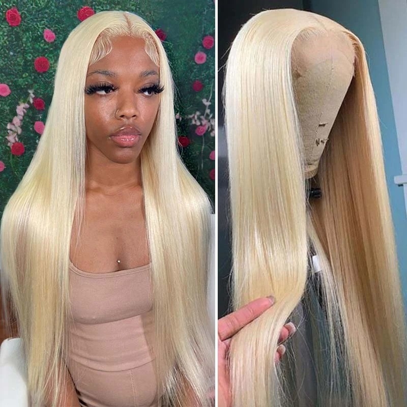 613 BLONDE BRAZILIAN HUMAN HAIR WITH 13X6 LACE FRONT WIG AND LACE FRONTAL