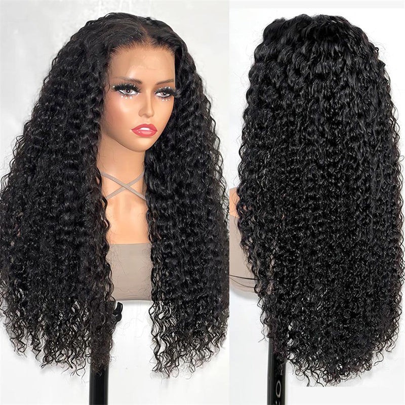 HUOKONG HAIR KINKY CURLY GLUELESS HUMAN HAIR WIG - BEGINNER-FRIENDLY, 4X6/5X5 PRE-CUT LACE CLOSURE, QUICK INSTALL