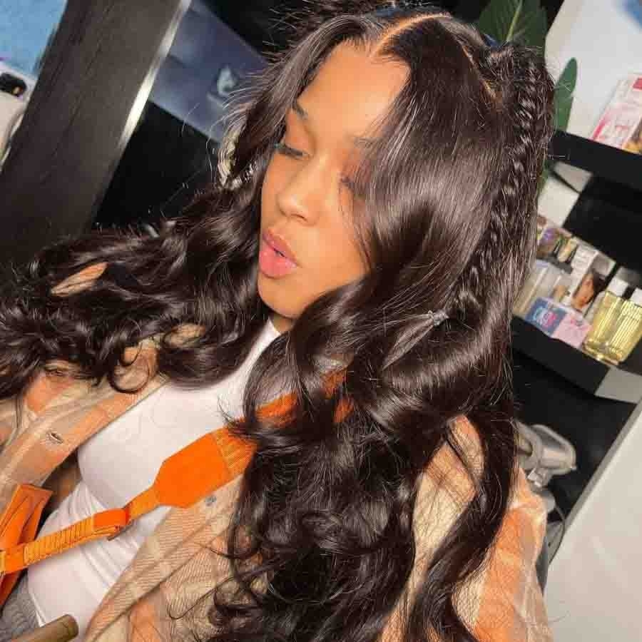 HUOKONG BODY WAVE 360 FULL HD LACE FRONTAL WIG - PRE-PLUCKED, REALISTIC HAIRLINE