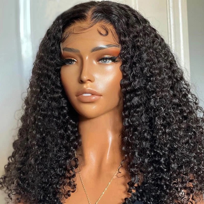 ACHIEVE DEEP CURLY ELEGANCE WITH HUOKONG'S INVISIBLE LACE FRONT HUOKONG WIG & 5X5 SKIN-LIKE HD CLOSURE