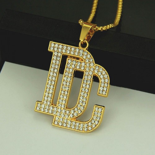 Explosive Accessories Amazon eBay Explosive Hip-hop HIP HOP Full Diamond DC Letter Pendant Necklace