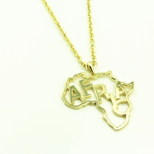 New Alloy African Map Pendant Necklace Jewelry Alloy Map Pendant Necklace Manufacturer Wholesale