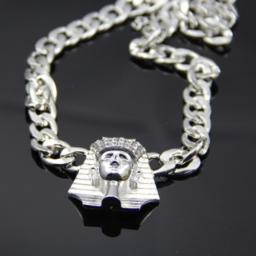 Foreign Trade Jewelry European and American Vintage Necklace High-Quality Alloy Inlaid Diamond Ancient Egyptian Pharaoh Pendant