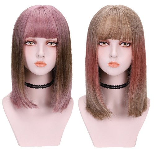 NEW GRADIENT PINK SYNTHETIC WIG - REALISTIC - WHOLESALE & DROPSHIP