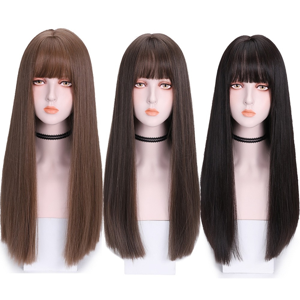 DAILY WEAR STRAIGHT NATURAL WIG - AIR BANGS - MATTE - FULL HEAD