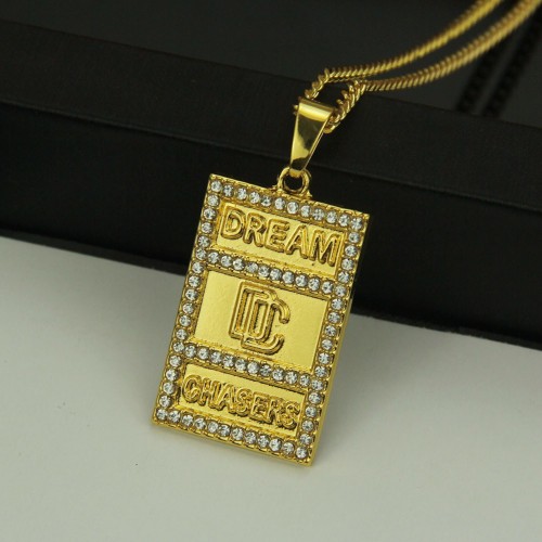 Amazon New Necklace: Hiphop Letter Military Dog Tag Necklace with Rhinestones - Wholesale from European-American Fashion Jewelry Manufacturer