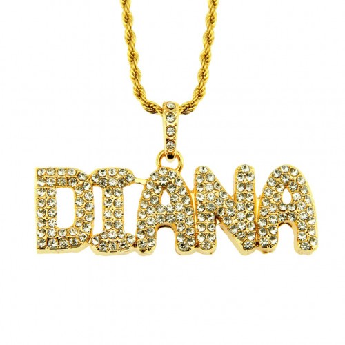 European and American Hip-Hop Rap Jewelry Necklace: Rhinestone Personalized Letter Elements Pendant for Men's Clothing, Fashion Accessory