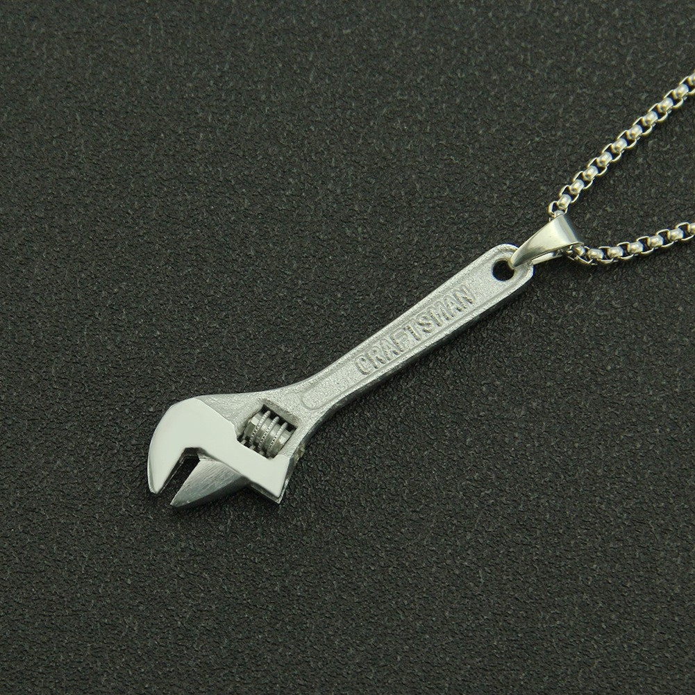 Hiphop Hip Hop Rap Dance Accessory Men's Trendy Brand Personal Movable Wrench Pendant Necklace