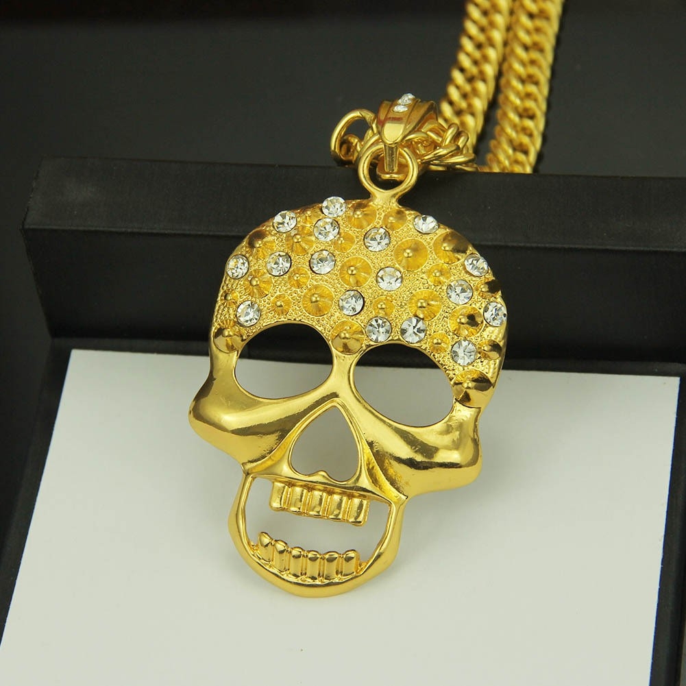 European and American Hip-Hop Exaggerated Skull Pendant Necklace for Men, Amazon's Popular Fashion Accessory