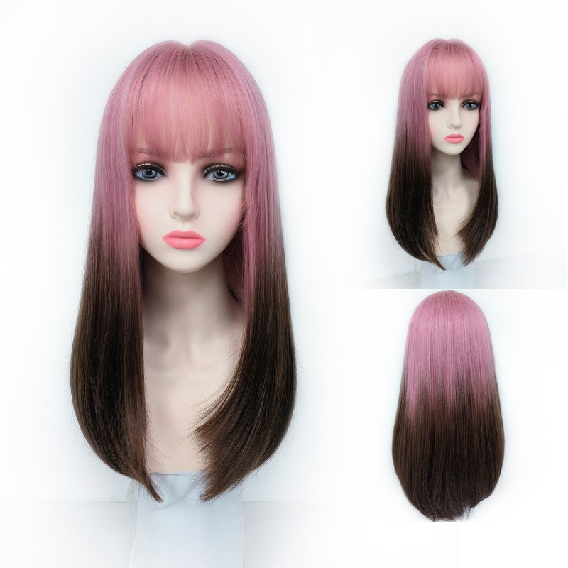 Dongguan Foreign Trade Wig for Women - Full Head Cover, Long Straight Hair, Matte Finish, High-Temperature Fiber - Wholesale from the Factory