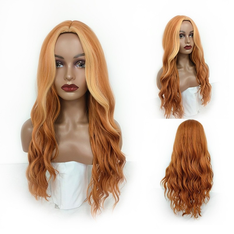 Wholesale Cross-border E-commerce European and American Long Curly Full Head Wig for Women, Realistic Breathable Matte Synthetic Hair Wig from Manufacturer