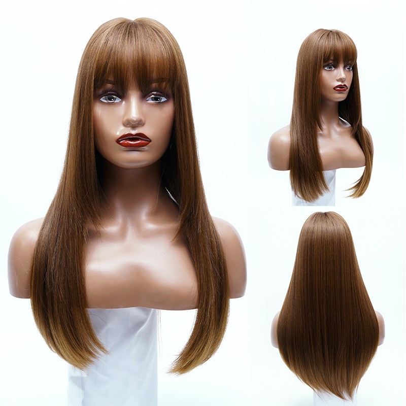 New European and American Style Straight Wig, Retro Wig, Can be Permed and Dyed, Wholesale from Dongguan Manufacturer