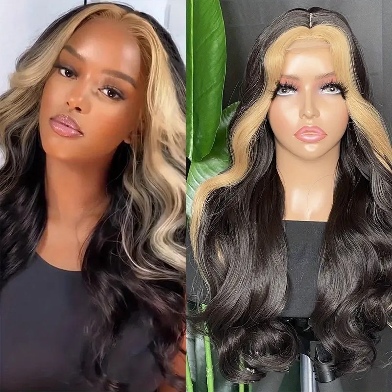 Body Wave Lace Front Wigs Synthetic Wavy Wigs For Women 24 Inch Long Wavy Synthetic Fiber Hair Wigs For Daily Wear