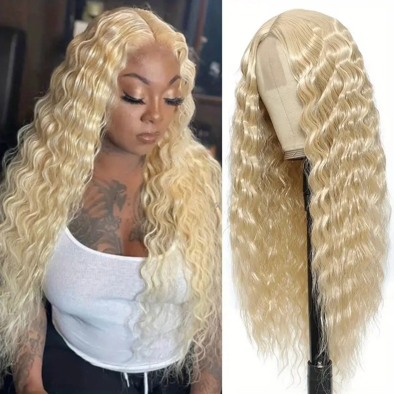 Elegant Light Grey 28 Inch Long Body Wave Synthetic Lace Front Wig - Suitable for Parties, Halloween, and Daily Wear