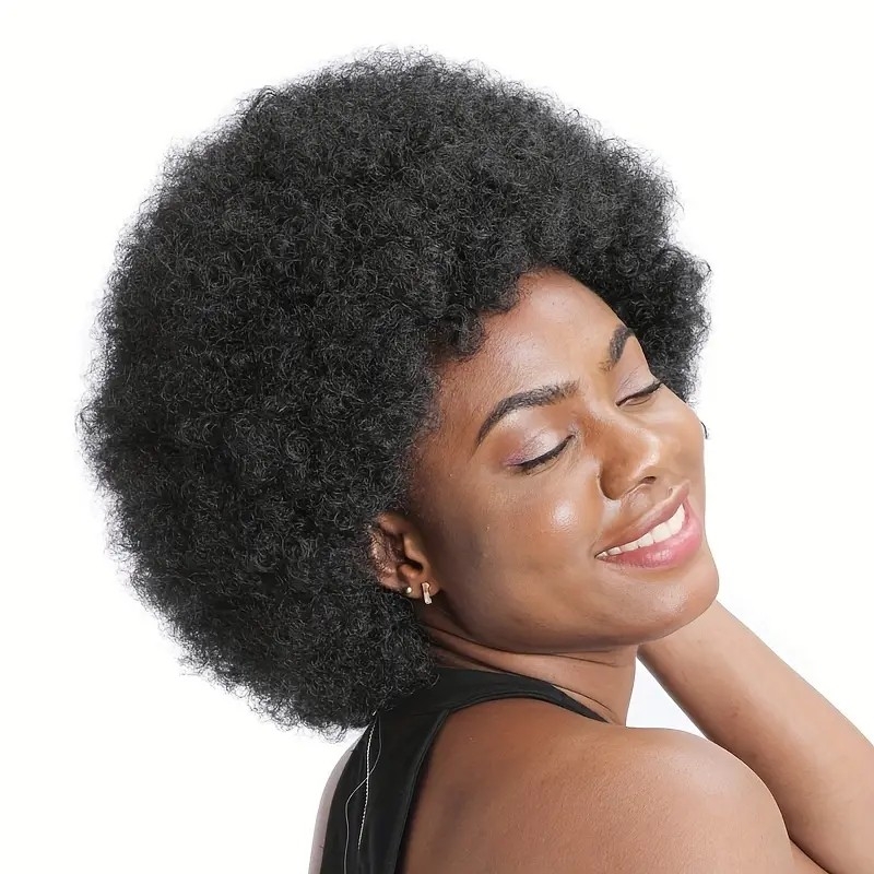 70 s Afro Curly Wigs For Women Short Afro Curly Puff Wig Large Bouncy And Soft Natural Looking Heat Resistant Synthetic Colored Wigs For Daily Party Cosplay Costume Halloweeen