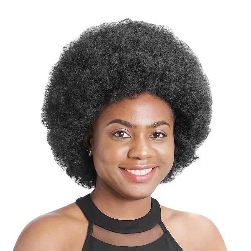 Short Afro Curly Synthetic Wig - Big Bouncy Curls - For Costume and Parties