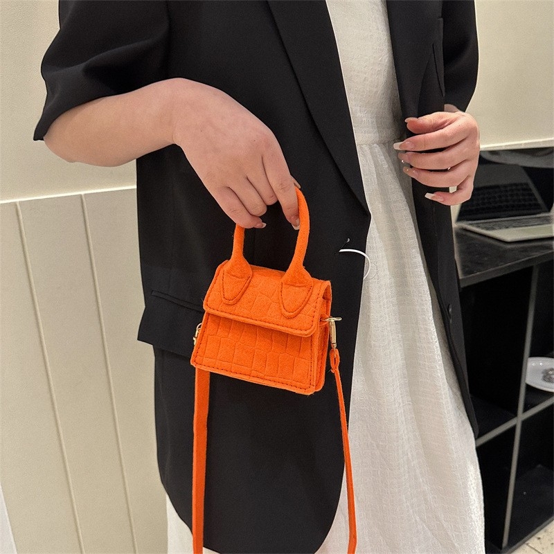 Mini Small Bag Womens Bag 2023 Popular New Korean Version Wool Felt INS Shoulder Bag Fashion Shoulder Handbag