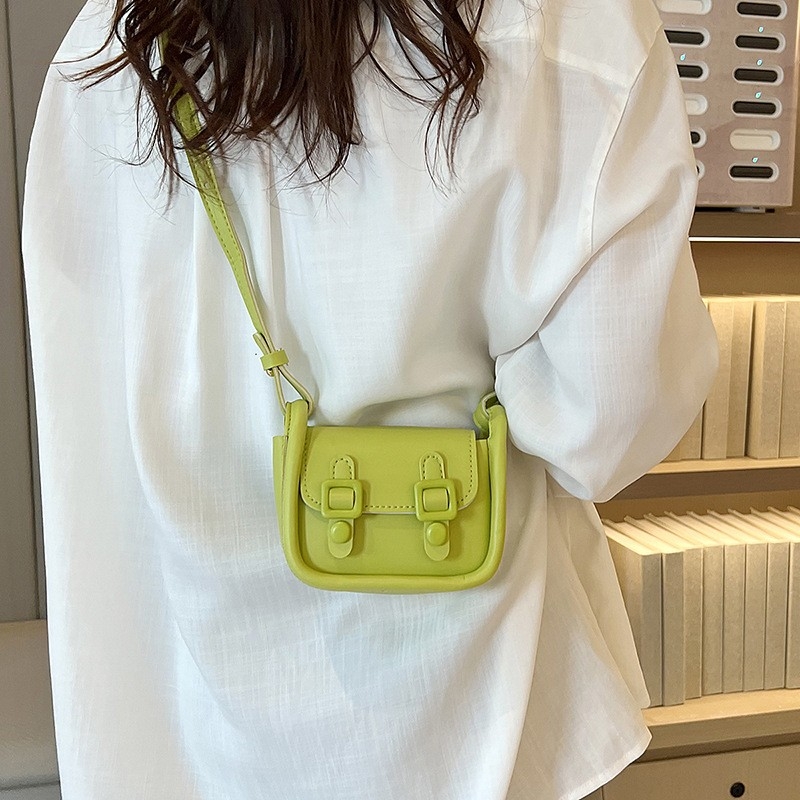 Retro Temperament Single Shoulder Small Bag 2022 New Fashion INS Foreign Style Fashion Simple Solid Color Small Square Bag Women