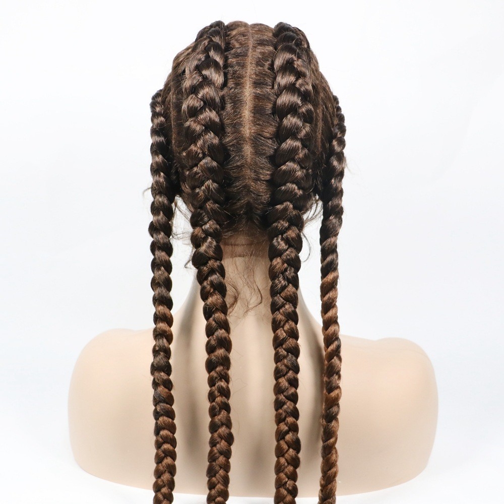 Four-Strand Braid Long Wig - European and American Synthetic Hairpiece