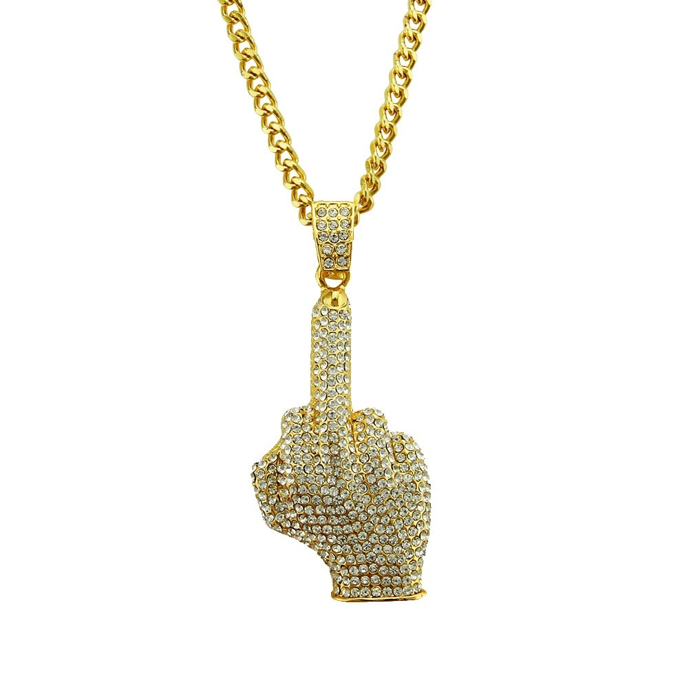 Middle Finger Pendant Necklace - Hip Hop Attitude Jewelry