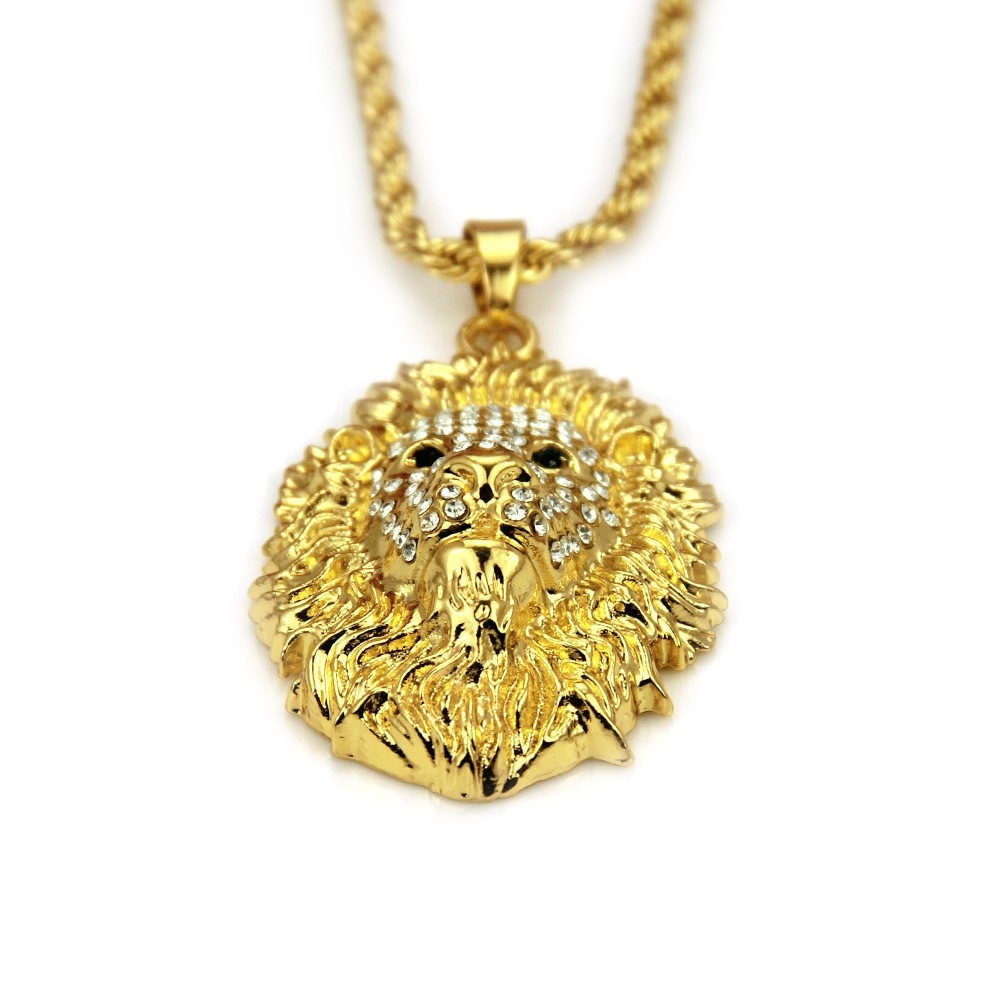 Lion Head Pendant Necklace - Bold Hip Hop Style Accessory