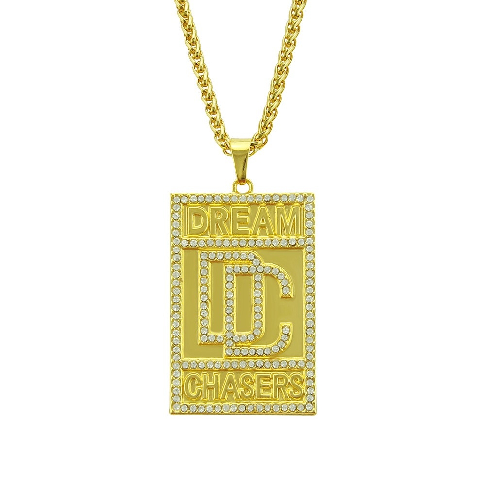 Dog Tag Letter Necklace - Hip Hop Jewelry Accessory