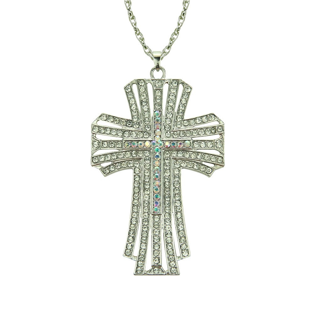 Hollow Cross Hip Hop Necklace - Edgy Men&#039;s Jewelry Accessory