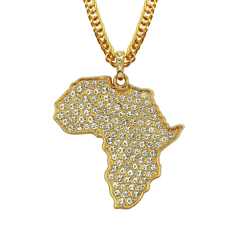 Africa Map Pendant Necklace - Hip Hop Inspired Jewelry